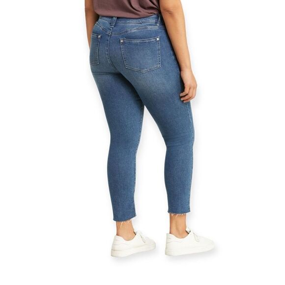 WIT & WISDOM 'Ab'Solution Raw Hem Skimmer Jean in Blue Size 24W NEW - Picture 3 of 11